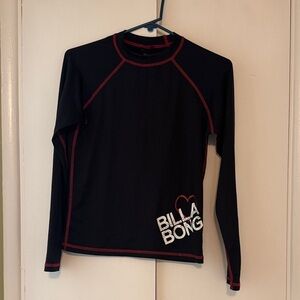 Billabong Black Rashguard shirt with Red Trim